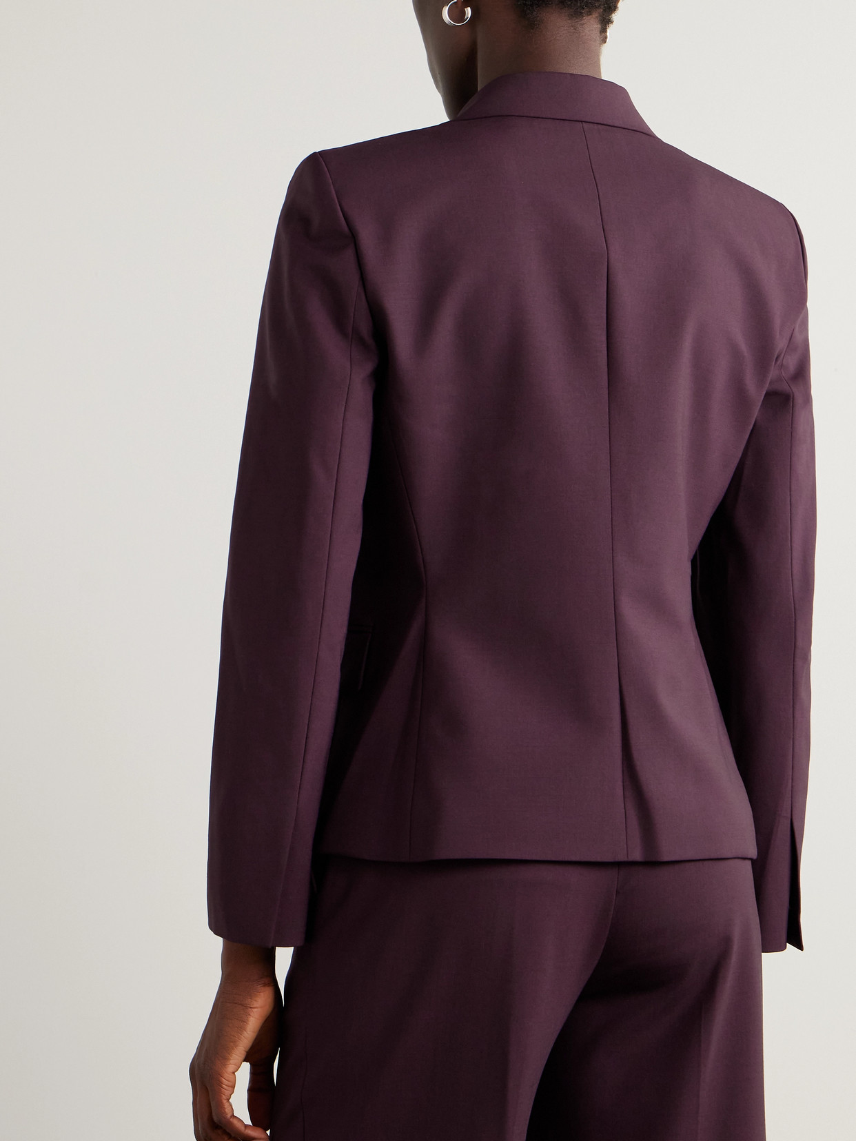 Theory Wool-blend Blazer In Purple