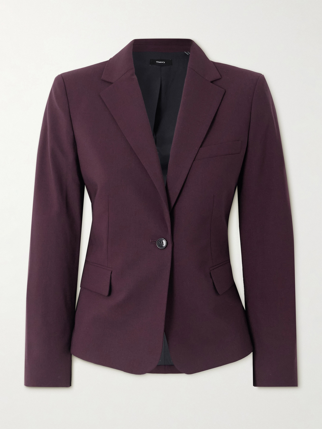 Theory Wool-blend Blazer In Purple