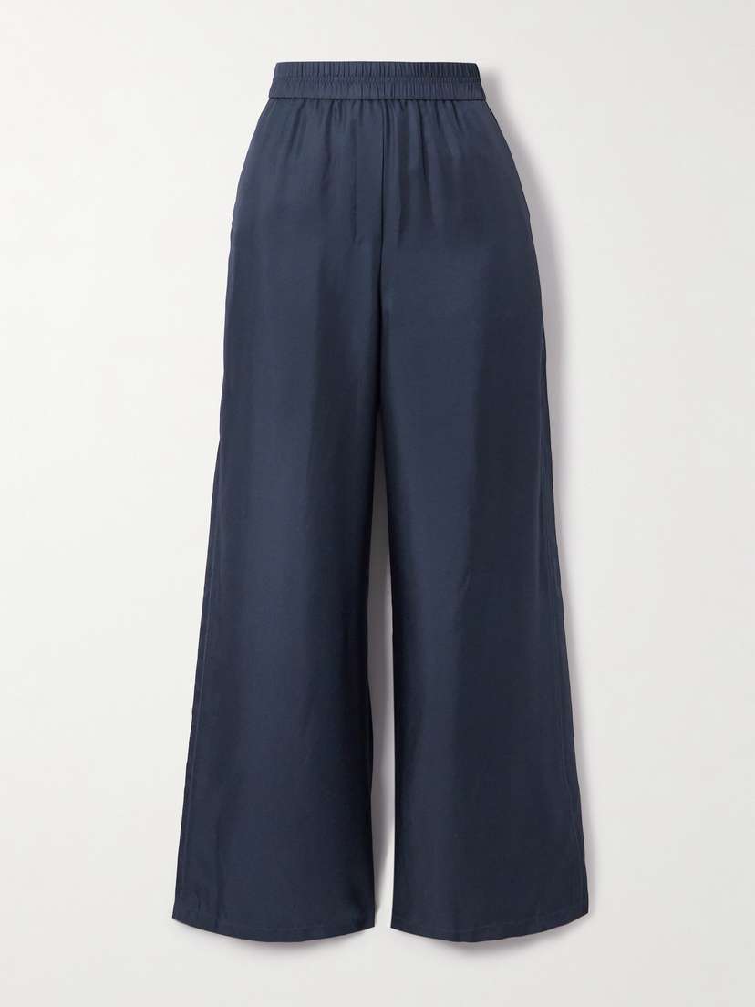 Theory Silk-twill Wide-leg Pants