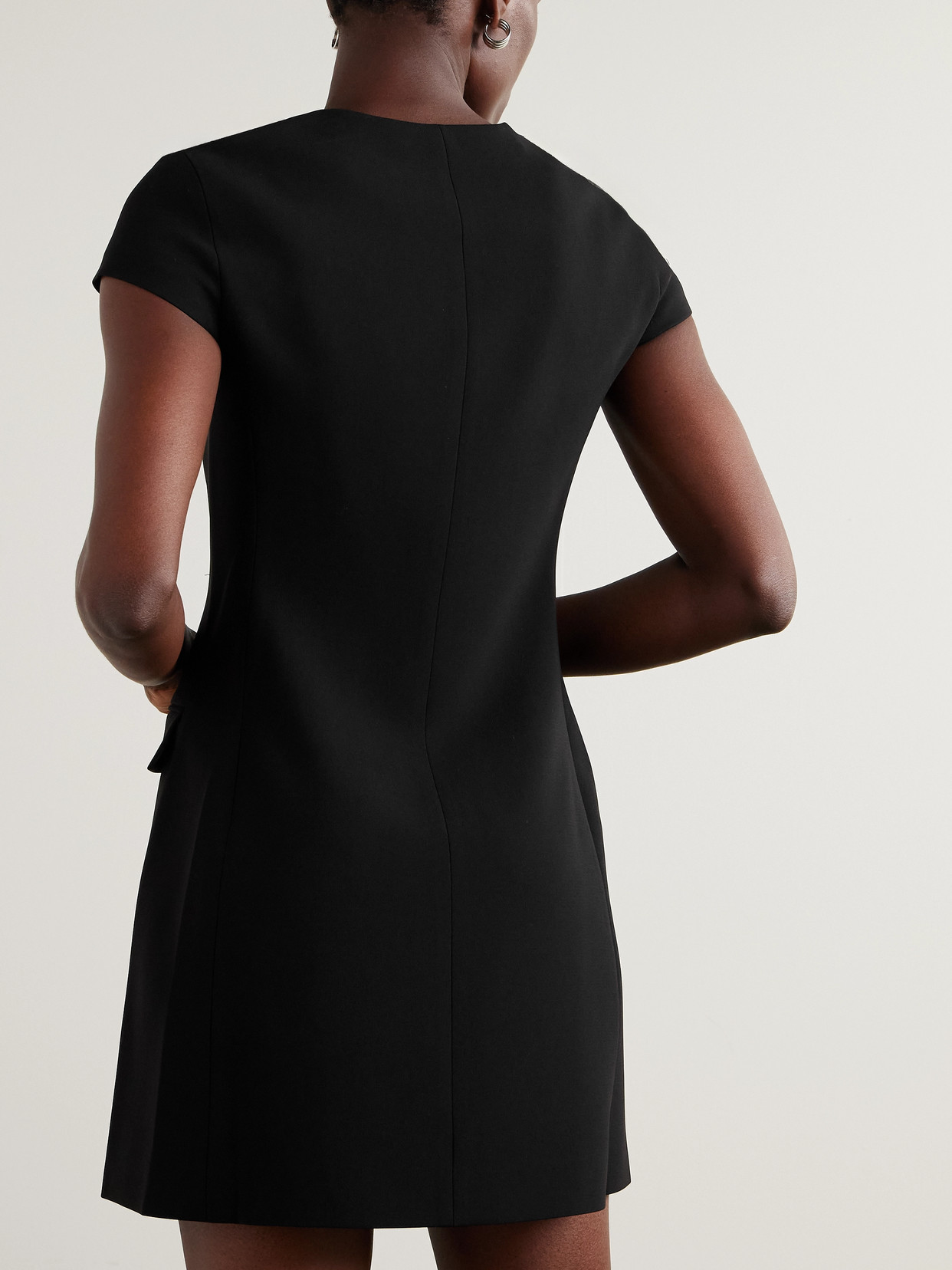 Theory Crepe Mini Dress In Black