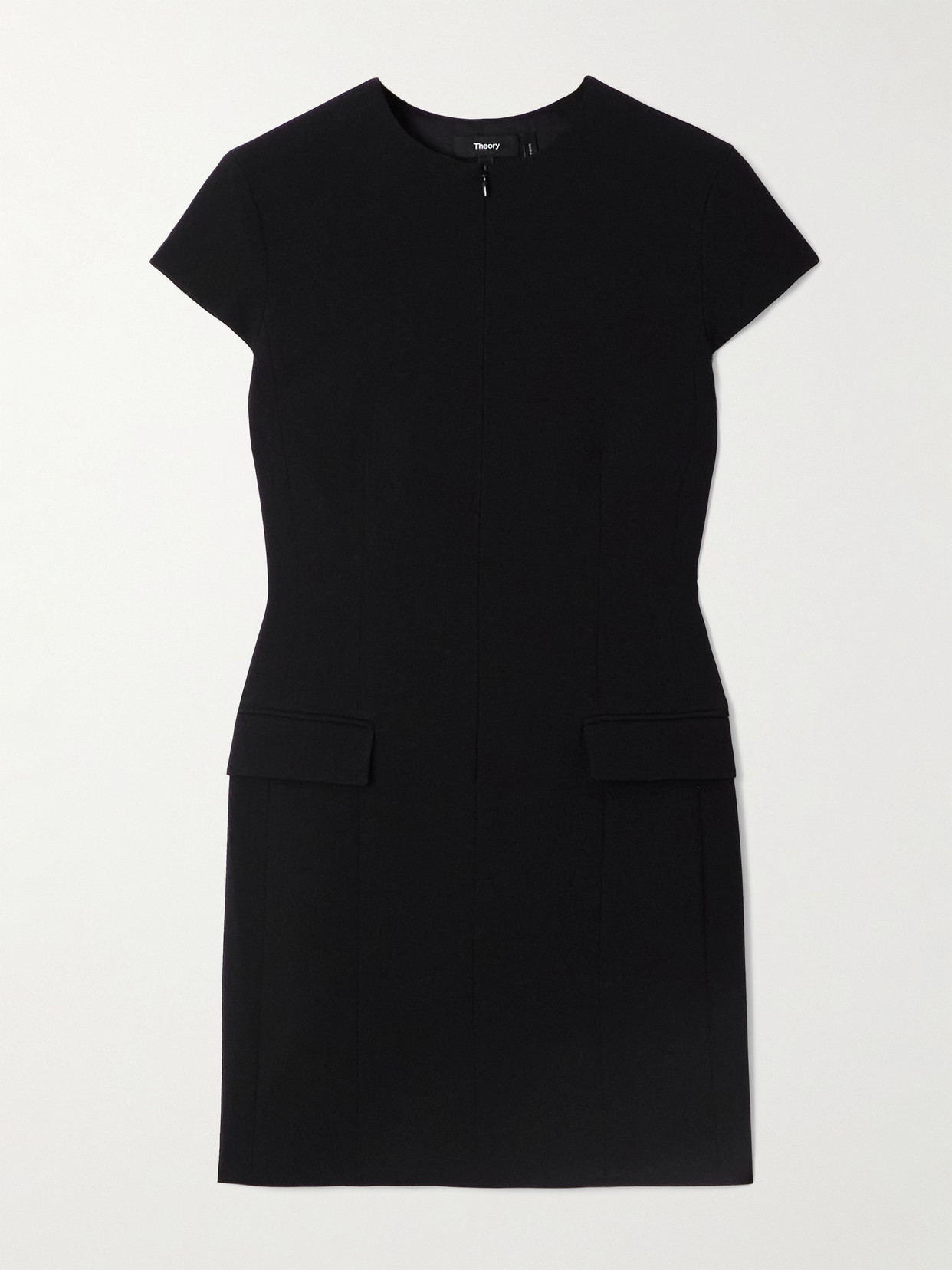 Theory Crepe Mini Dress In Black