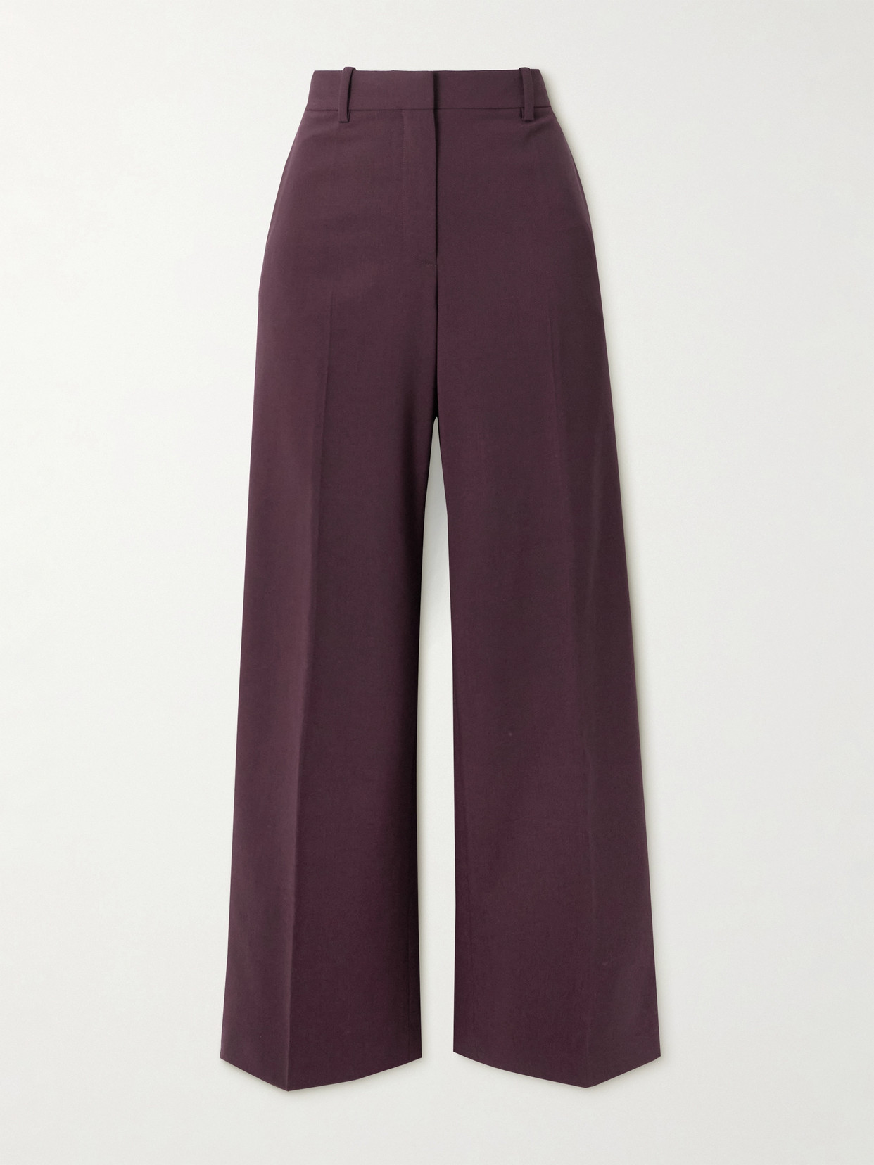 Theory Wool-blend Straight-leg Pants In Purple