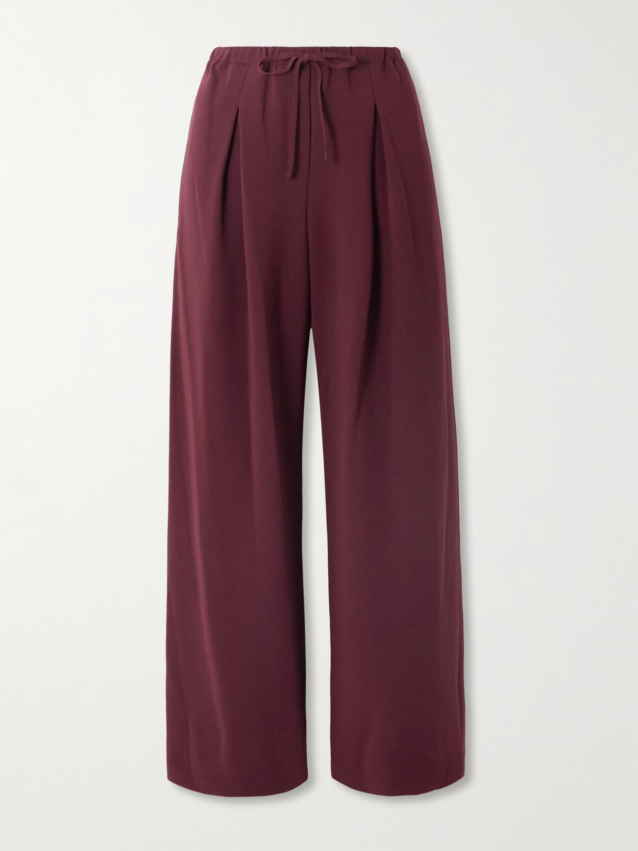 Theory Womens Grenache Pleated Relaxed-fit Woven Trousers In Burgundy