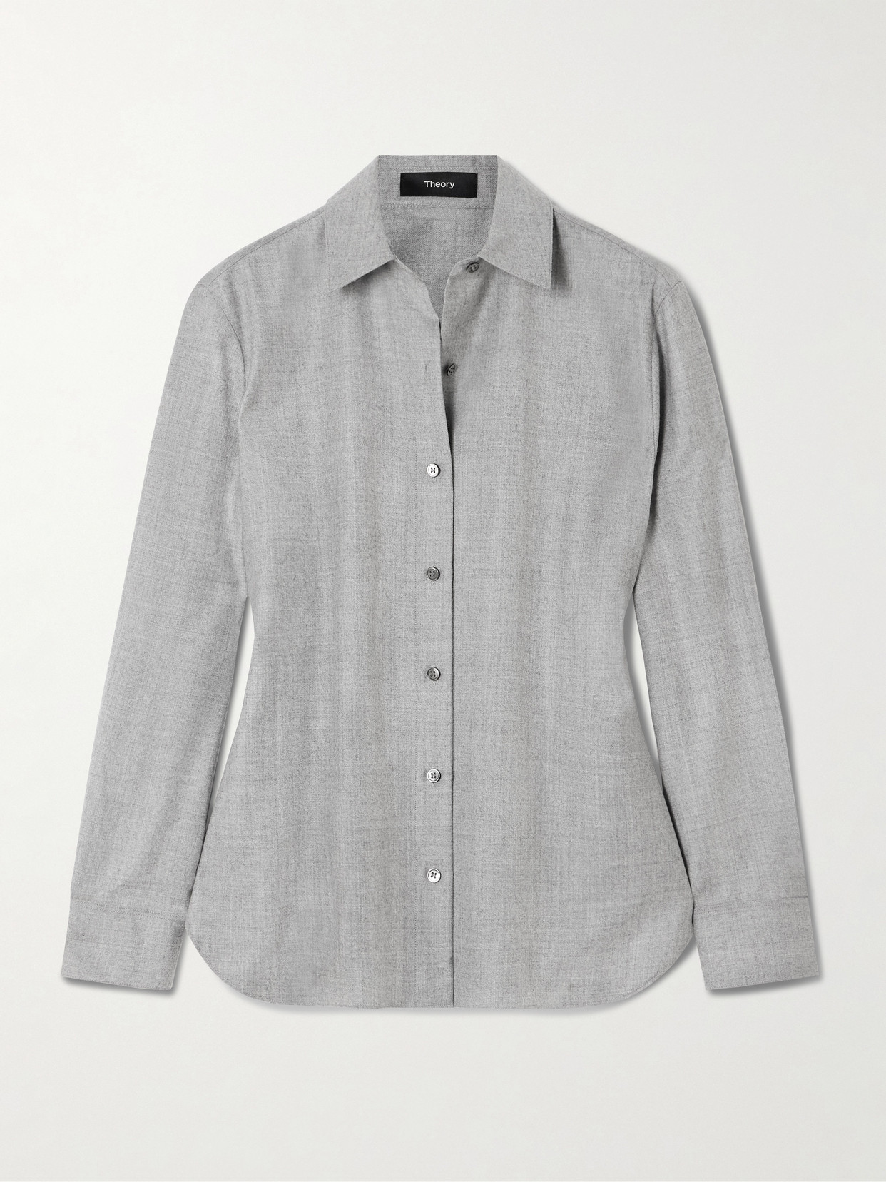 Theory Wool-flannel Shirt In Gray