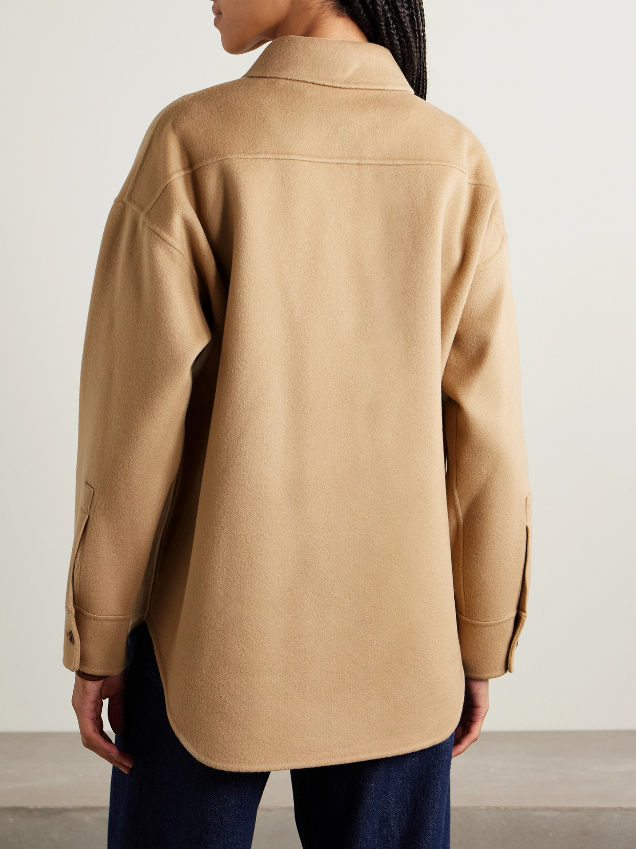 Theory Wool And Recycled Cashmere-blend Felt Jacket In Brown