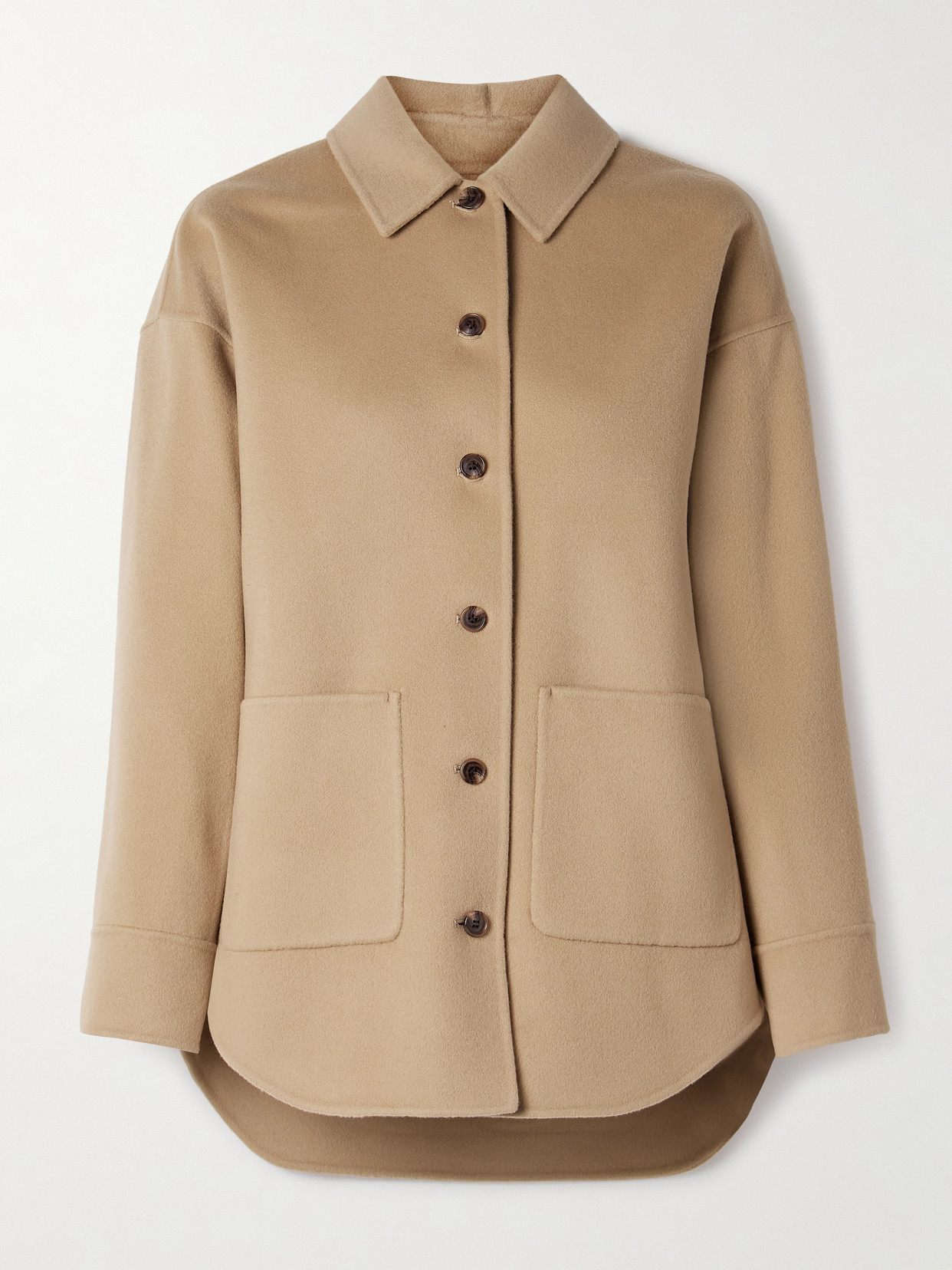 Theory Wool And Recycled Cashmere-blend Felt Jacket In Brown