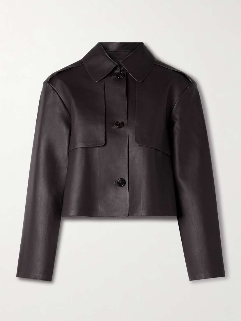 Theory Cropped Leather Jacket