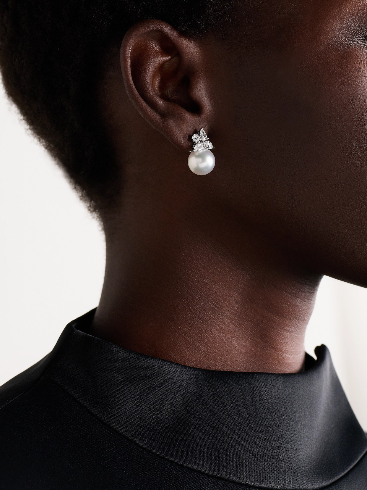 Mikimoto 18-karat White Gold, Pearl And Diamond Earrings In White