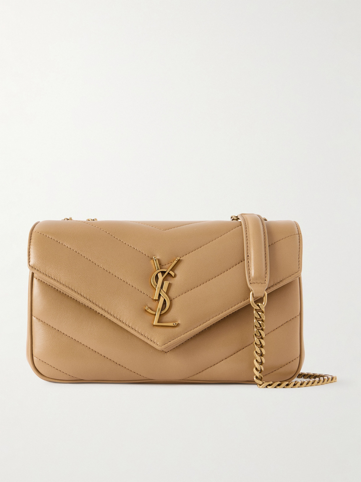 Saint Laurent Loulou Quilted Leather Shoulder Bag In Brown