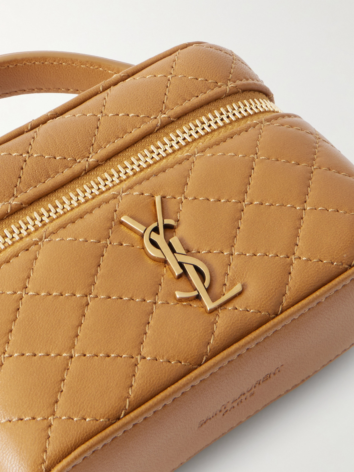 Saint Laurent Gaby Vanity Micro Quilted Leather Shoulder Bag In Brown