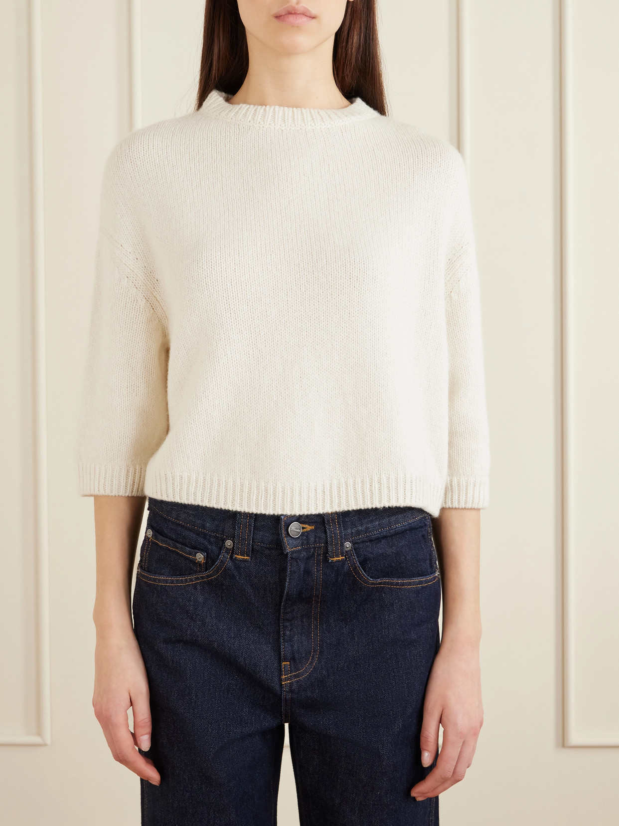 Khaite Sabina Cashmere Knitwear In White