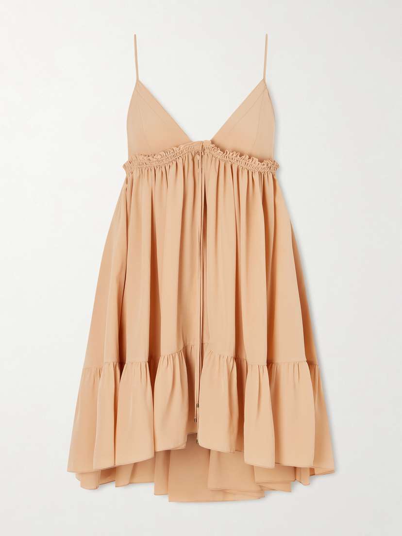 Chloé Tiered Silk-crepe Mini Dress