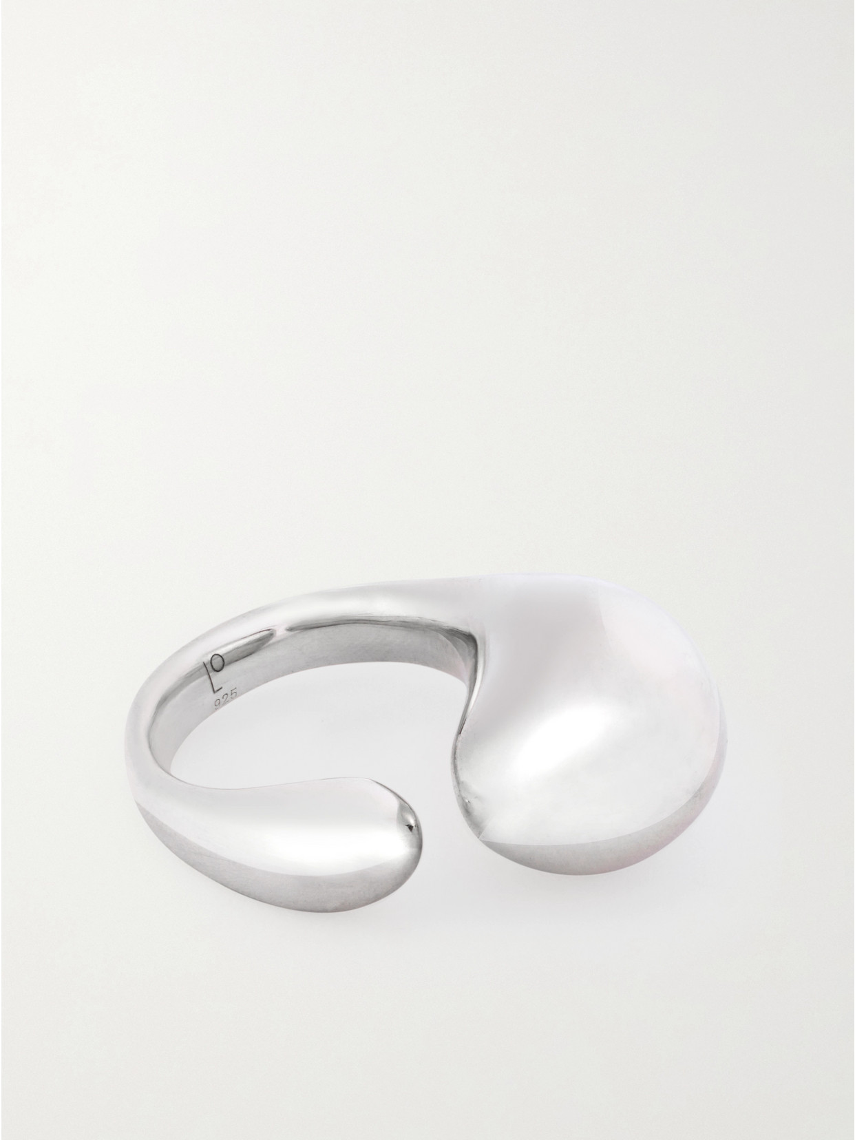 Dinosaur Designs Large Mungbean Sterling Silver Ring In Metallic