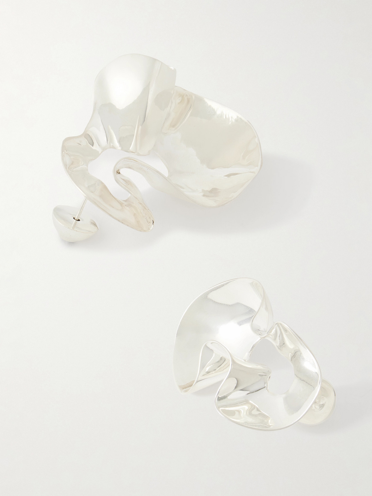 Dinosaur Designs Wave Silver-plated Earrings In Metallic