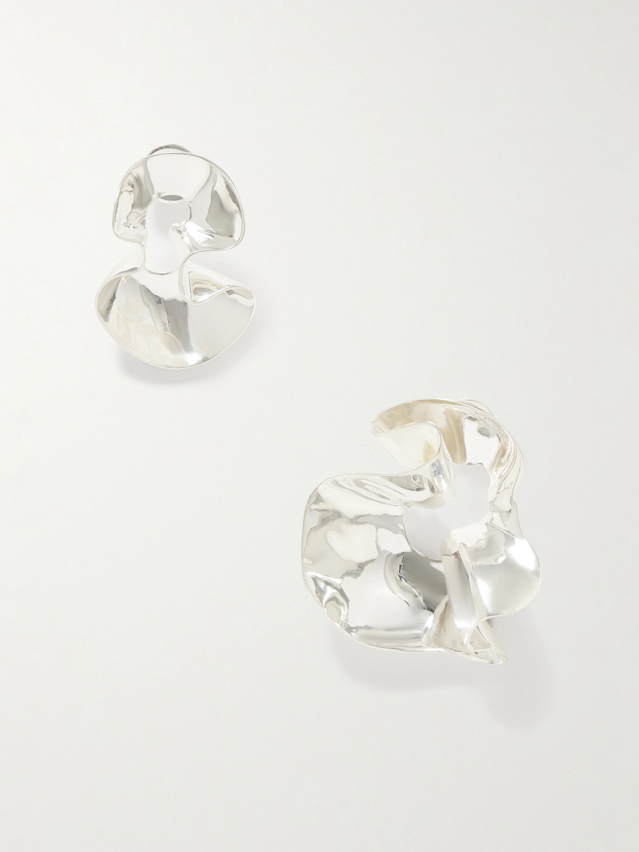 Dinosaur Designs Wave Silver-plated Earrings In Metallic