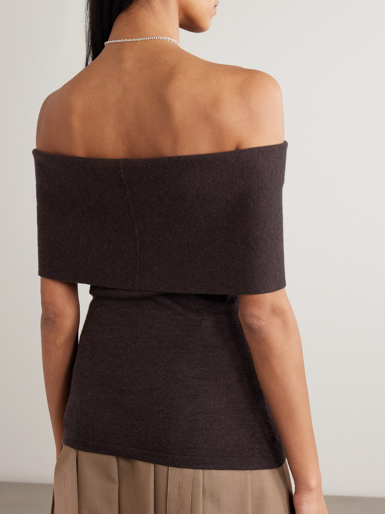 Monroe Off-The-Shoulder Organic Cashmere Top