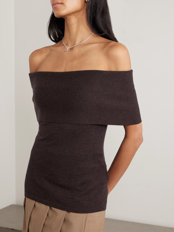 arch4 Monroe off-the-shoulder organic cashmere top