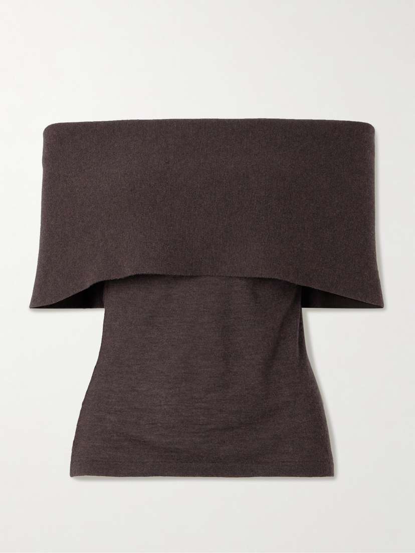 Arch4 Monroe Off-the-shoulder Organic Cashmere Top