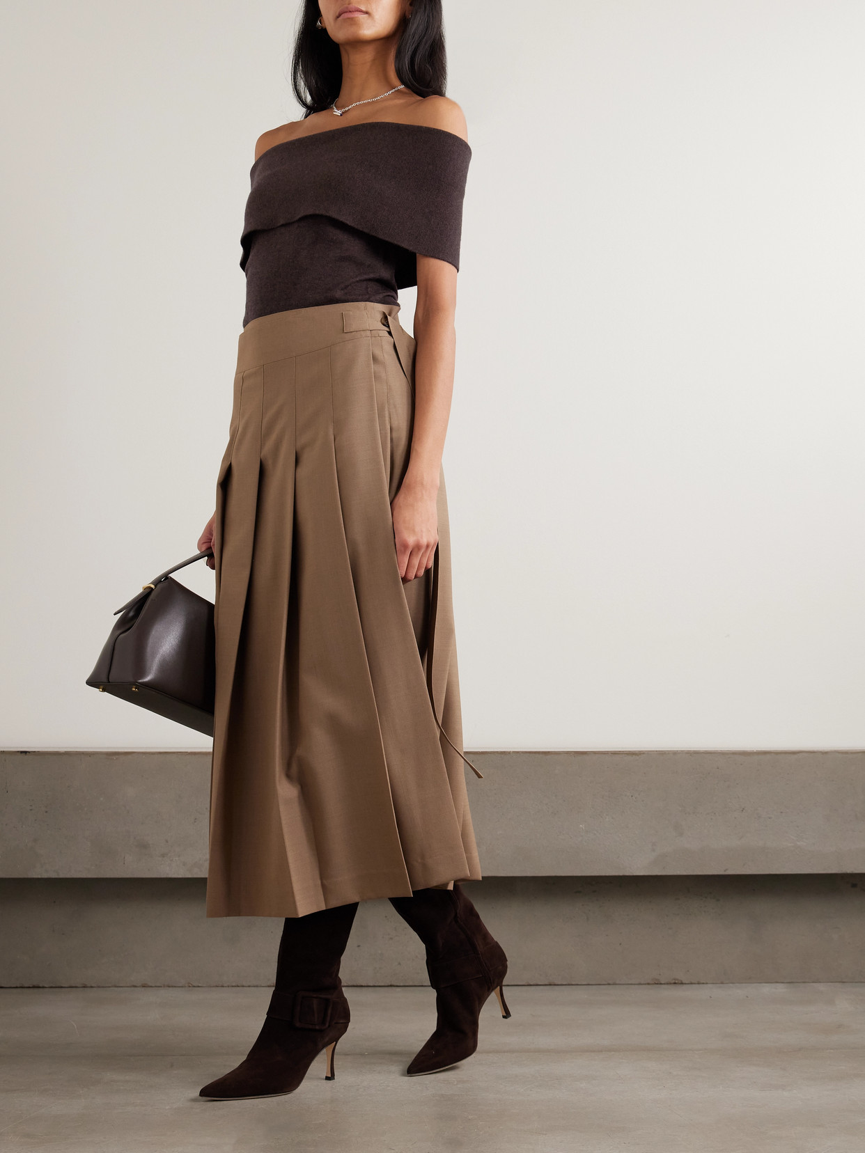 Monroe Off-The-Shoulder Organic Cashmere Top