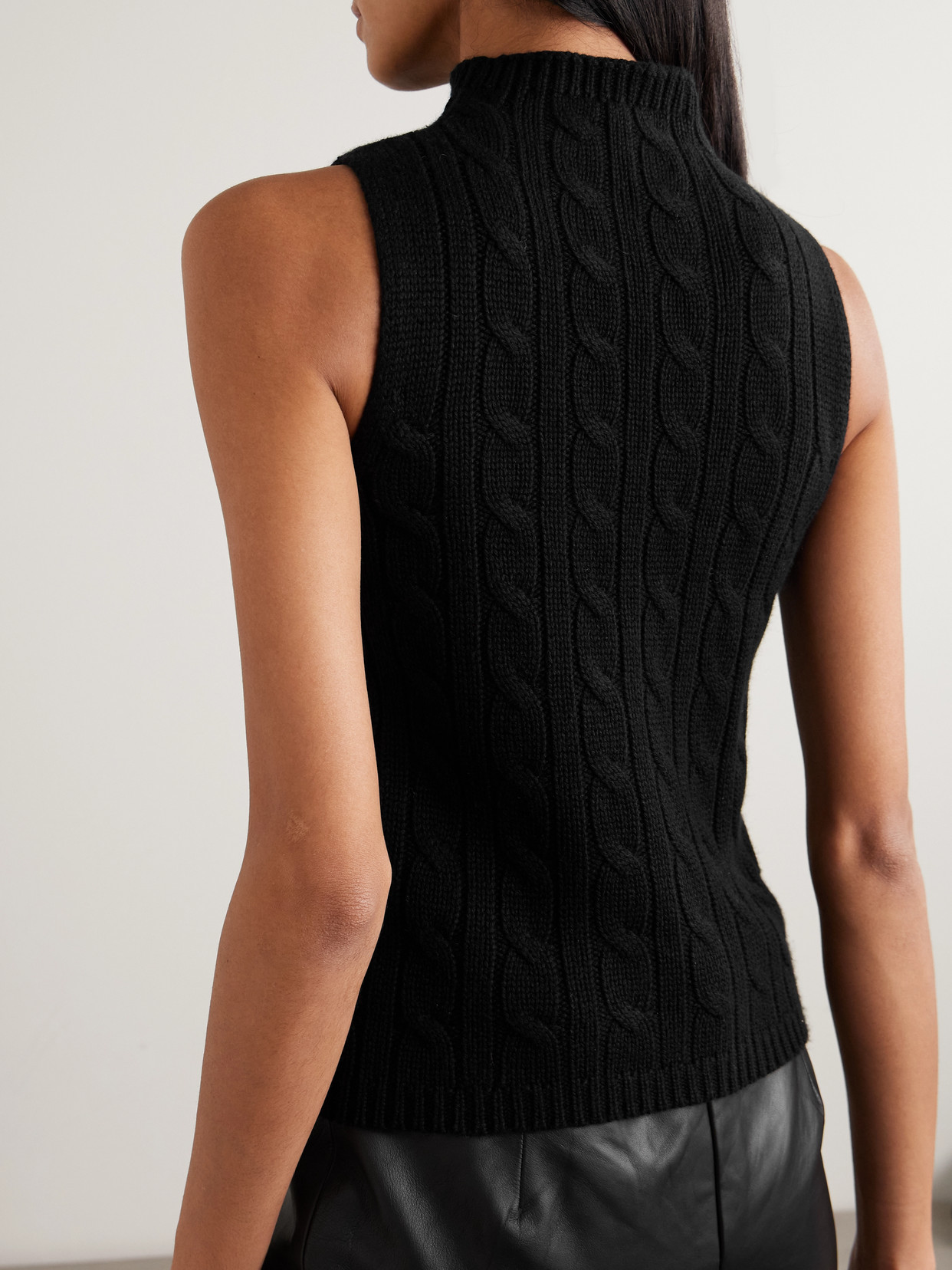 Cassie Cable-Knit Silk And Organic Cashmere-Blend Tank
