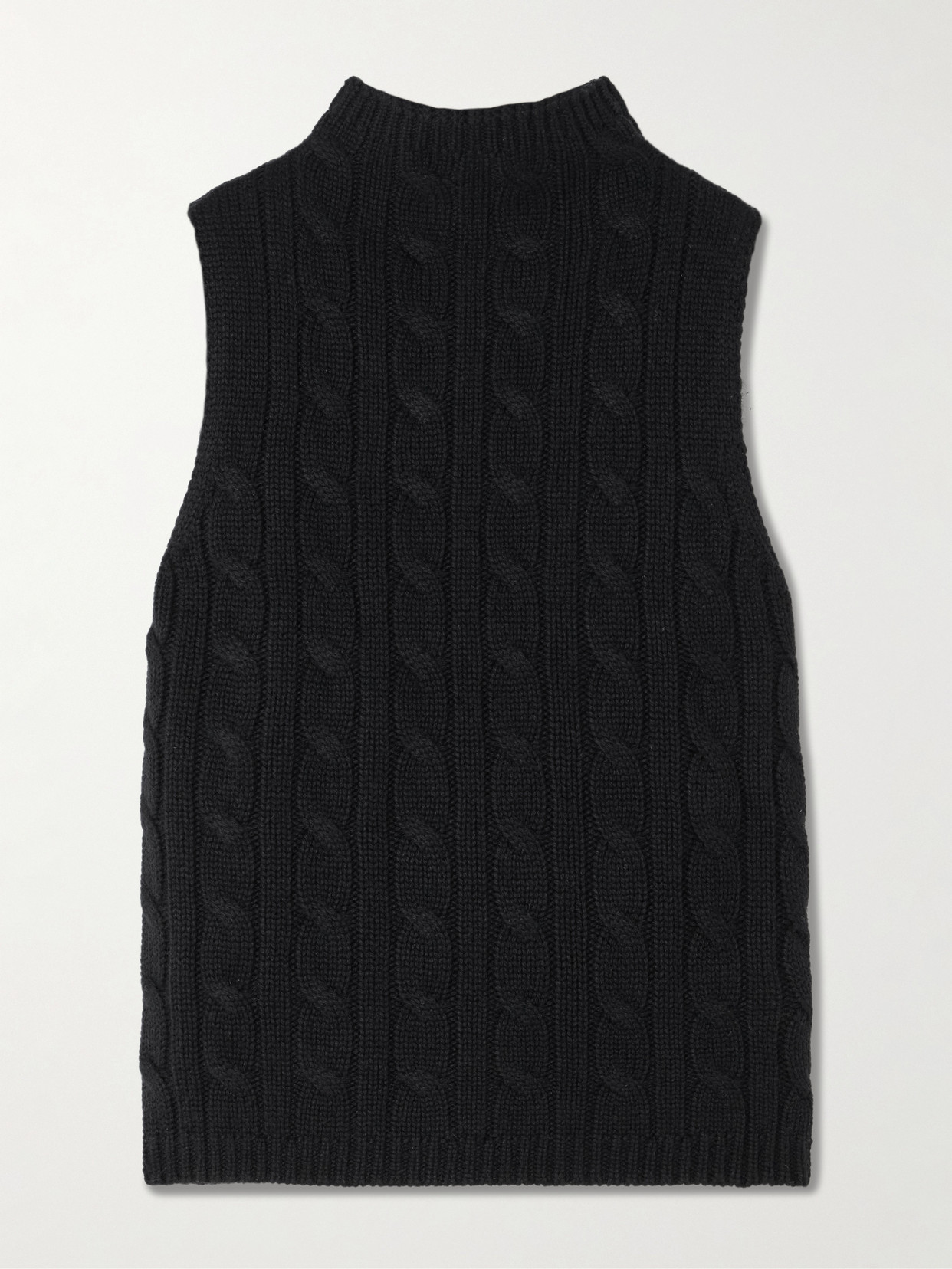 Arch4 Cassie Cable-knit Silk And Organic Cashmere-blend Tank In Black
