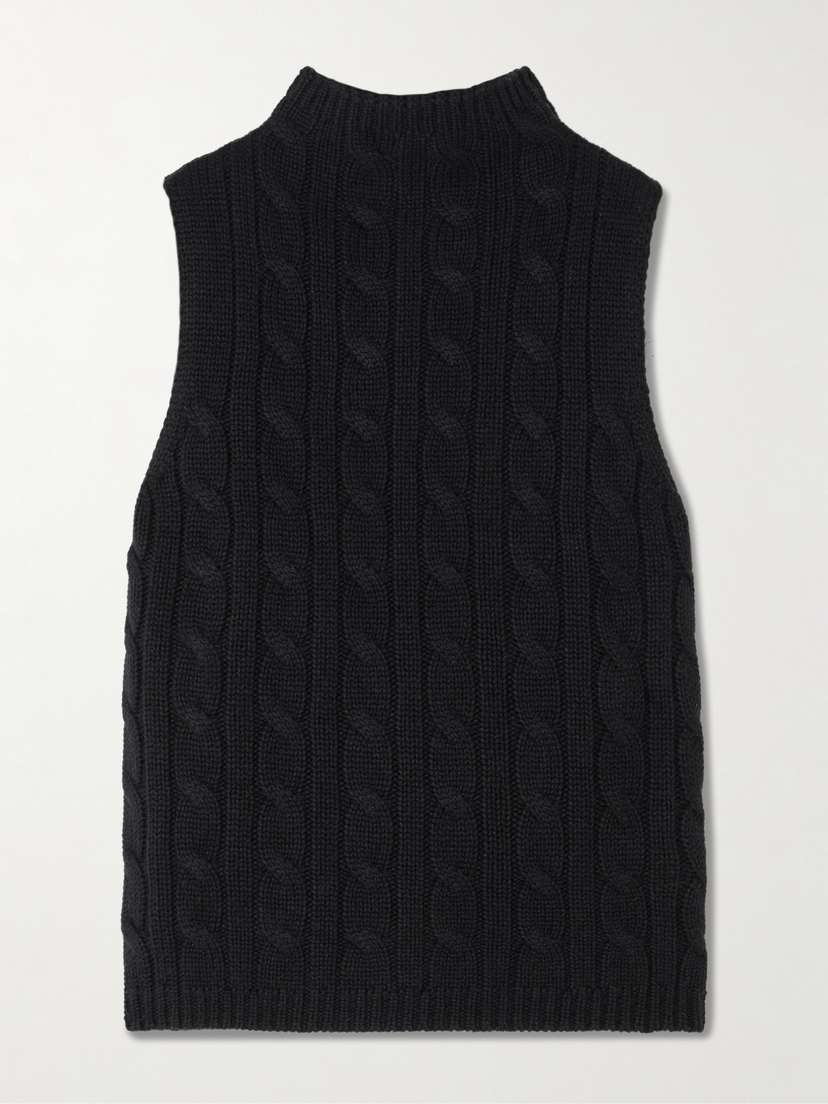 Arch4 Cassie Cable-knit Silk And Organic Cashmere-blend Tank