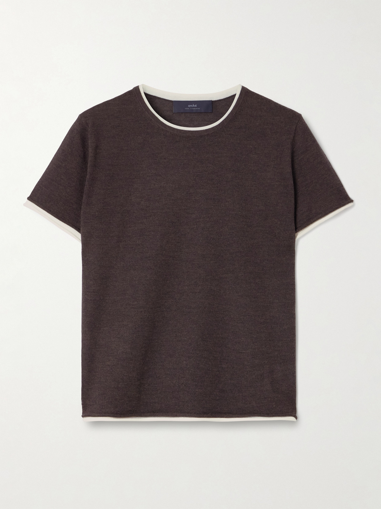 Arch4 Selcombe Layered Two-tone Organic Cashmere Top In Brown