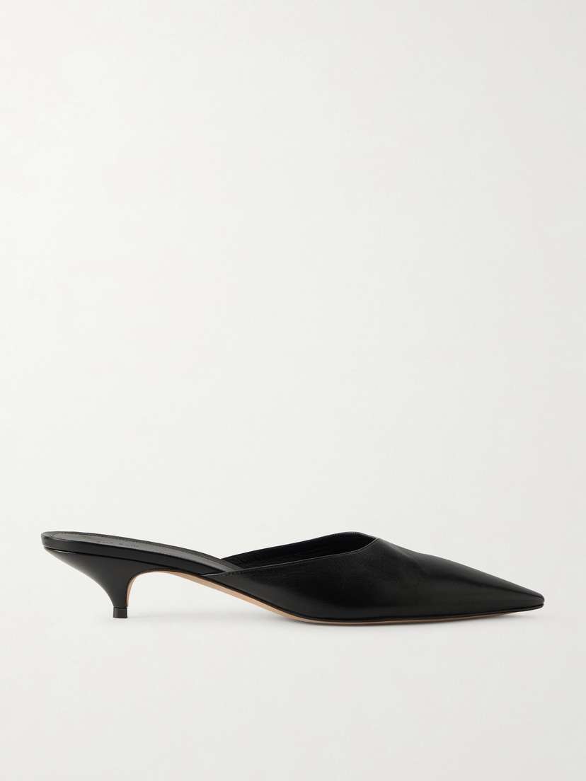The Row Lisa Polished Leather Mules