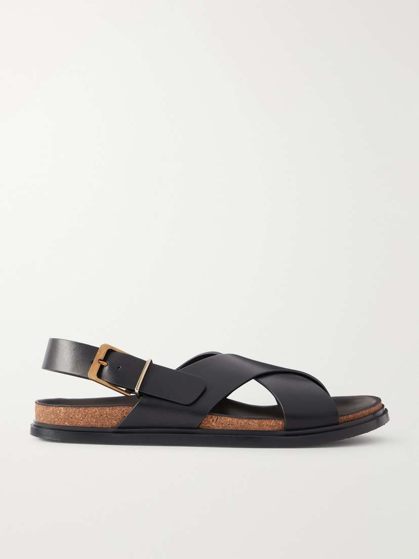 The Row Buckle Calf Leather Flat Sandals