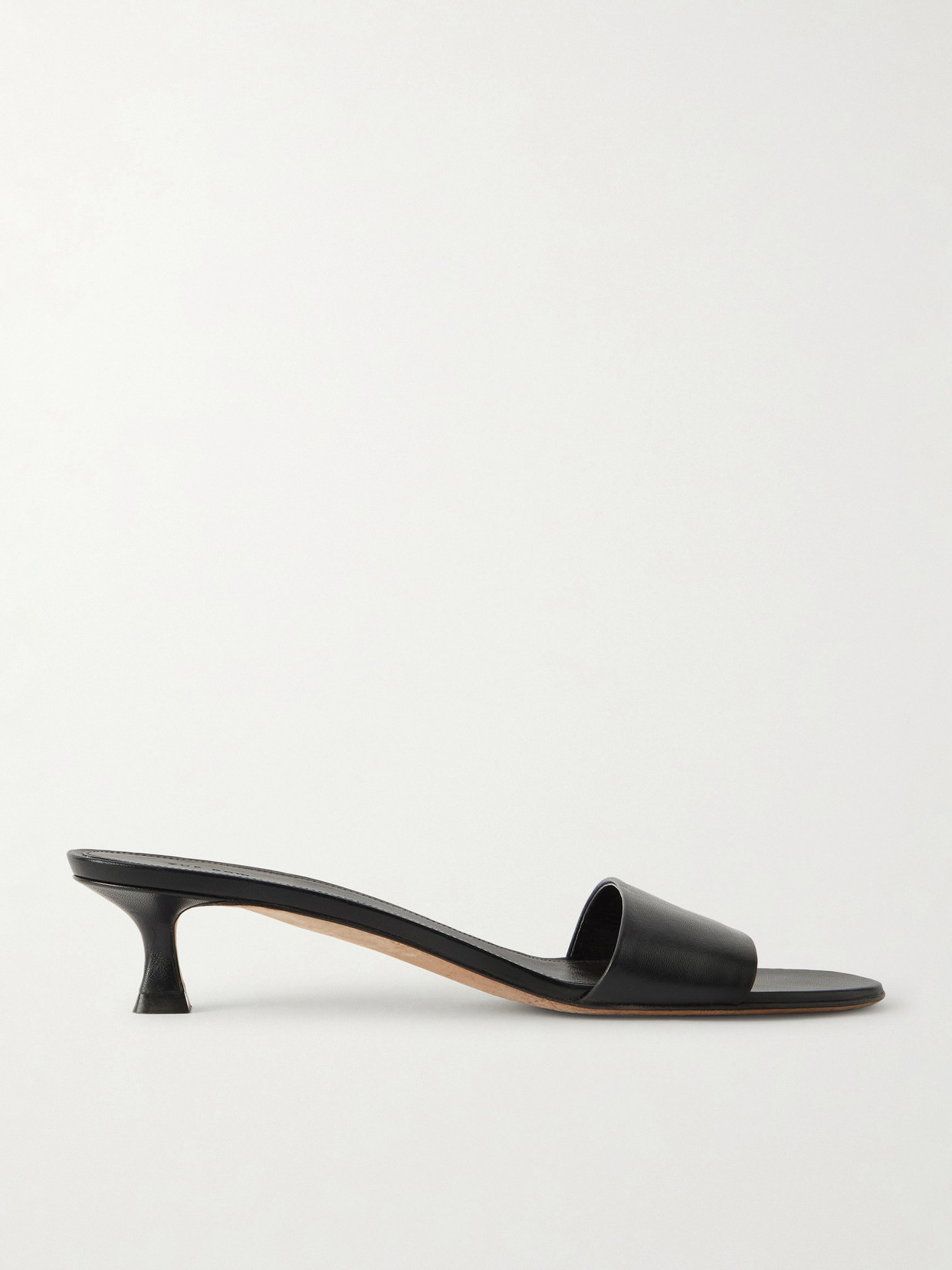 The Row - Combo Slide Two Leather Sandals - Black