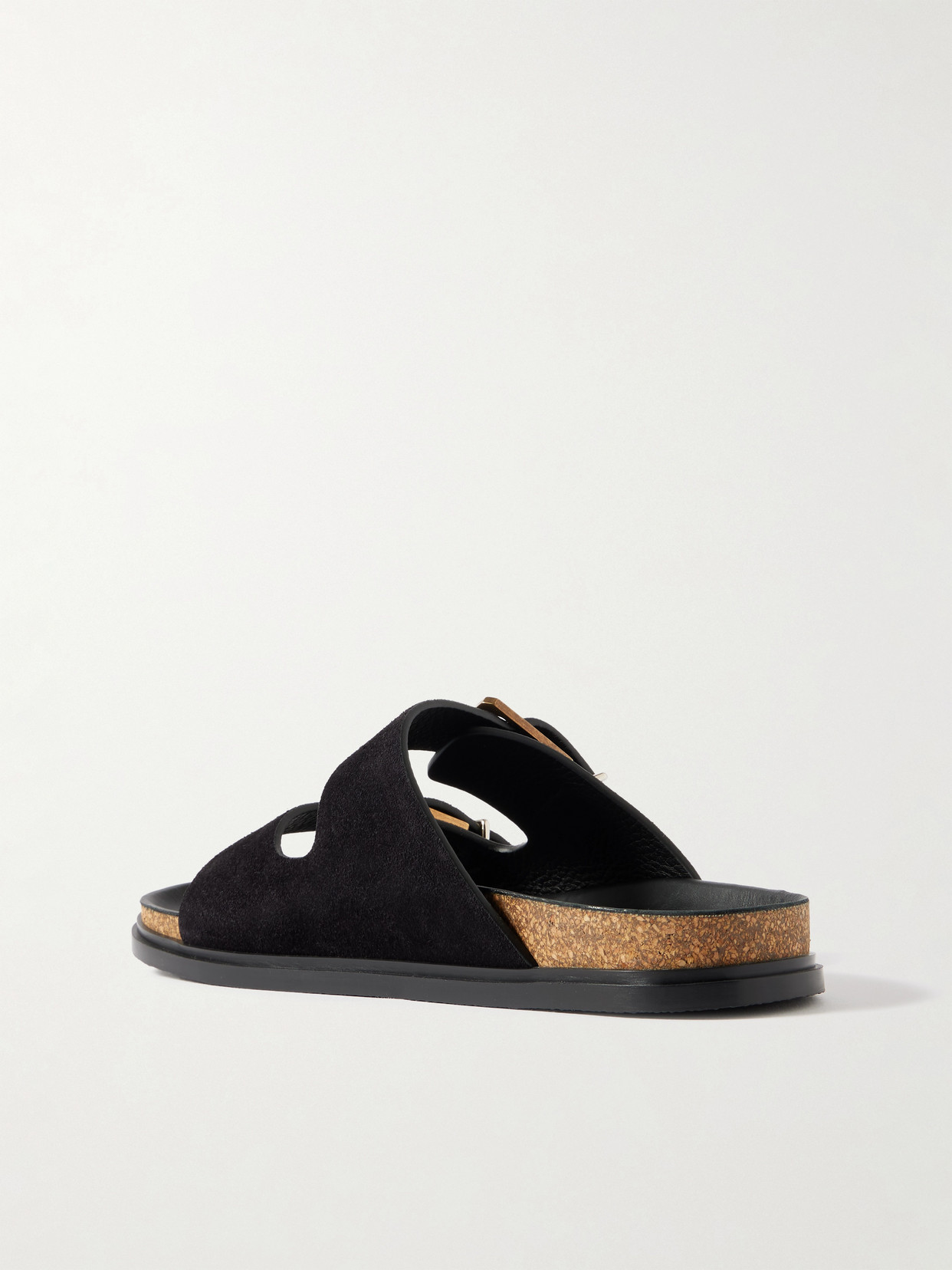 Buckled Suede Slides