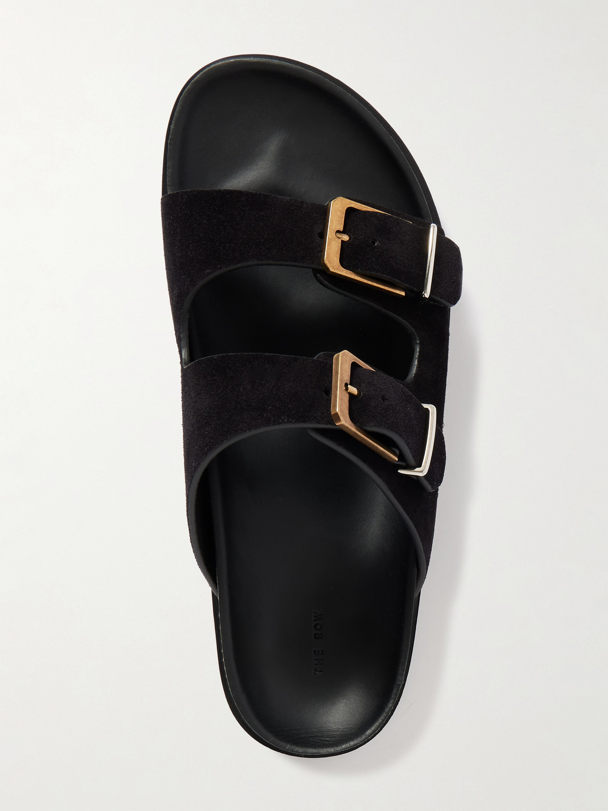 Buckled Suede Slides
