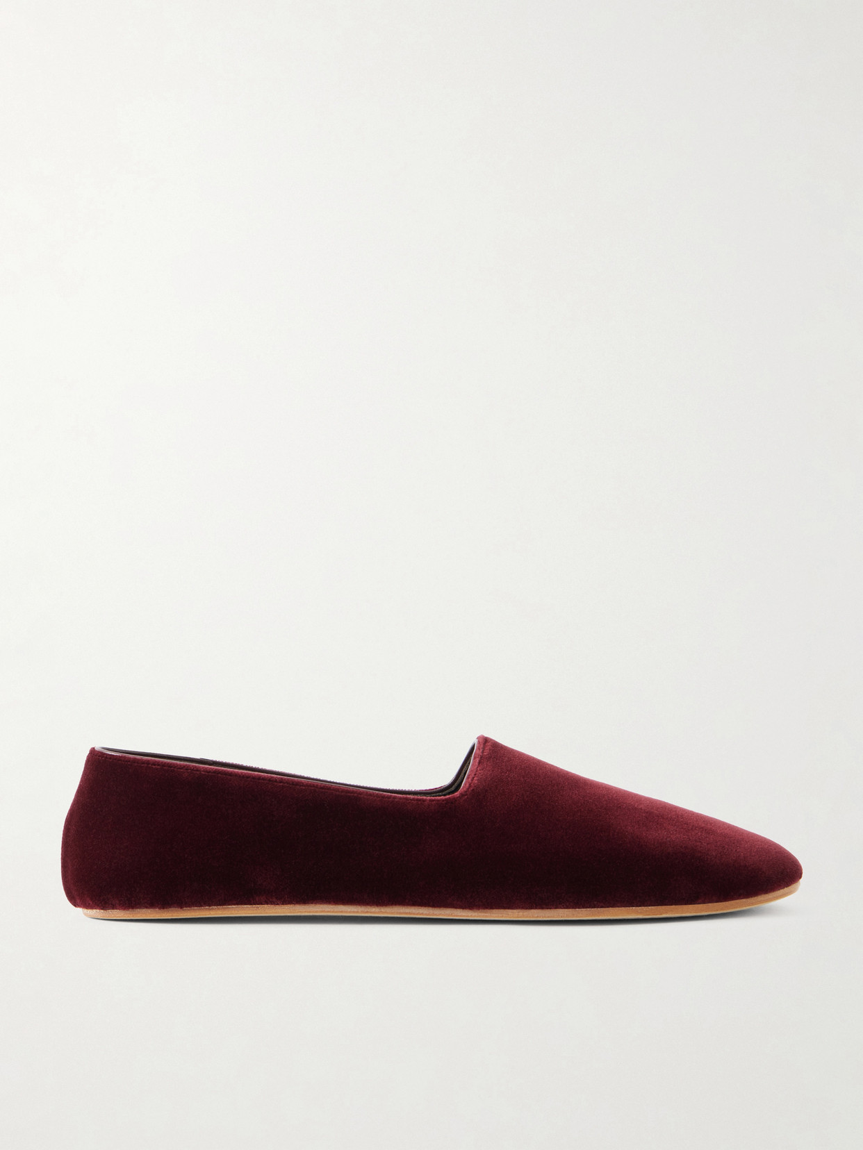 The Row - Ponti Velvet Slippers - Burgundy