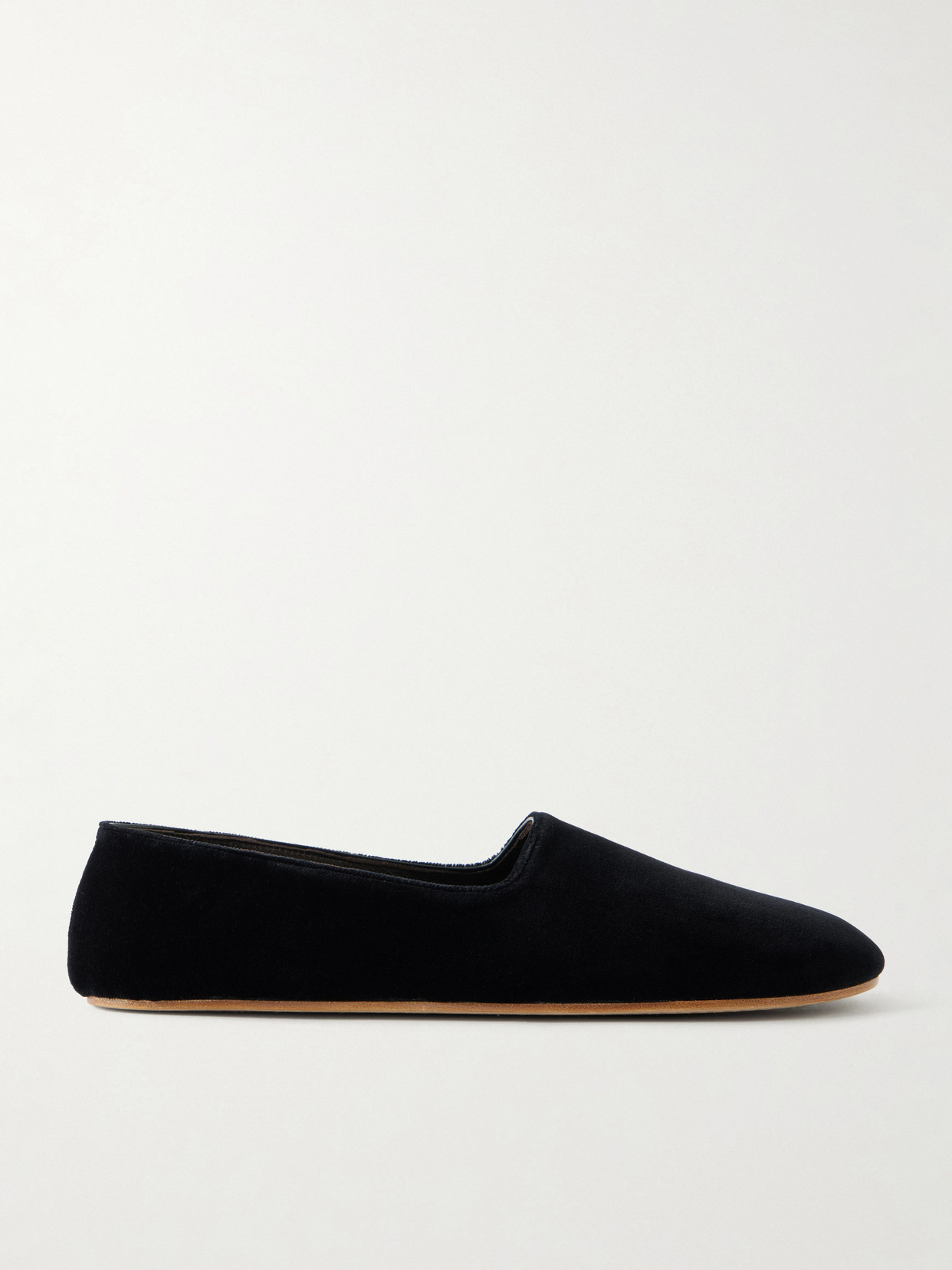 The Row - Ponti Velvet Slippers - Black