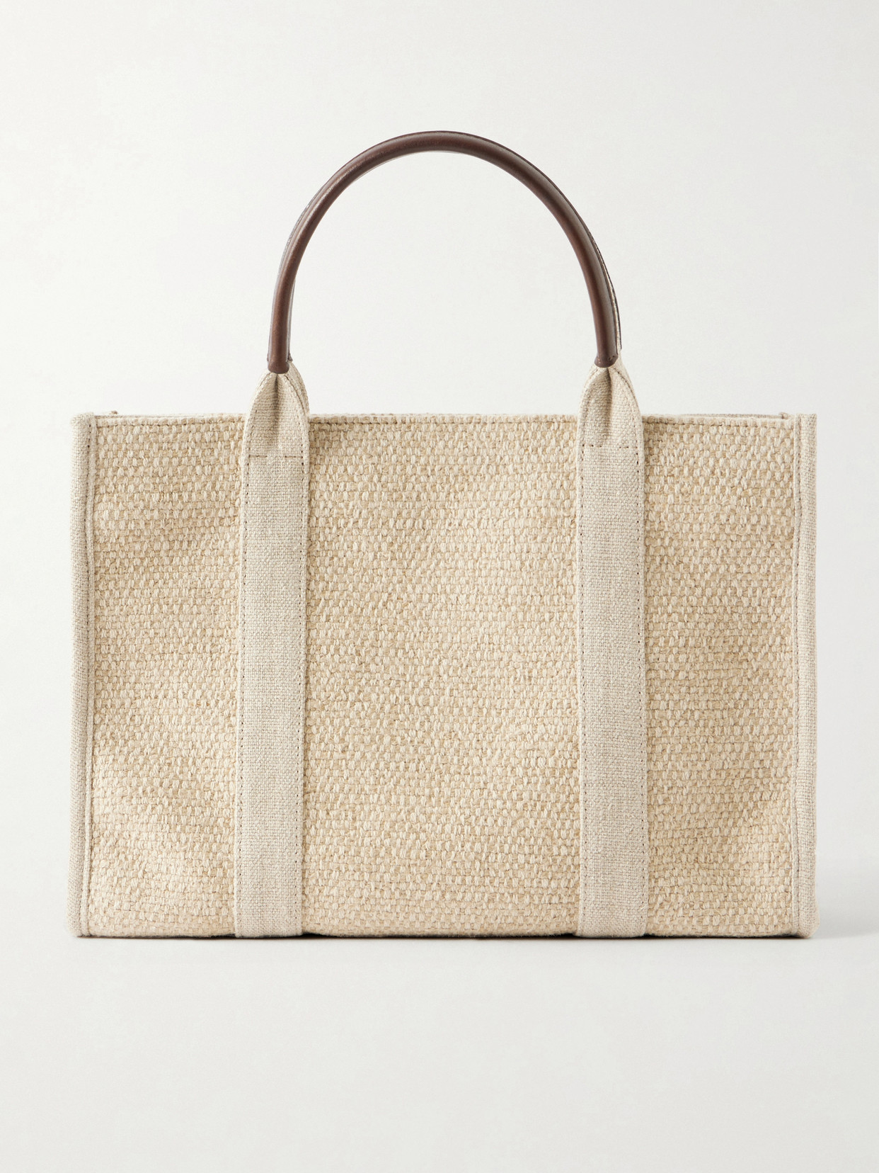 The Row - Georgia Leather-trimmed Woven Tote - Neutrals