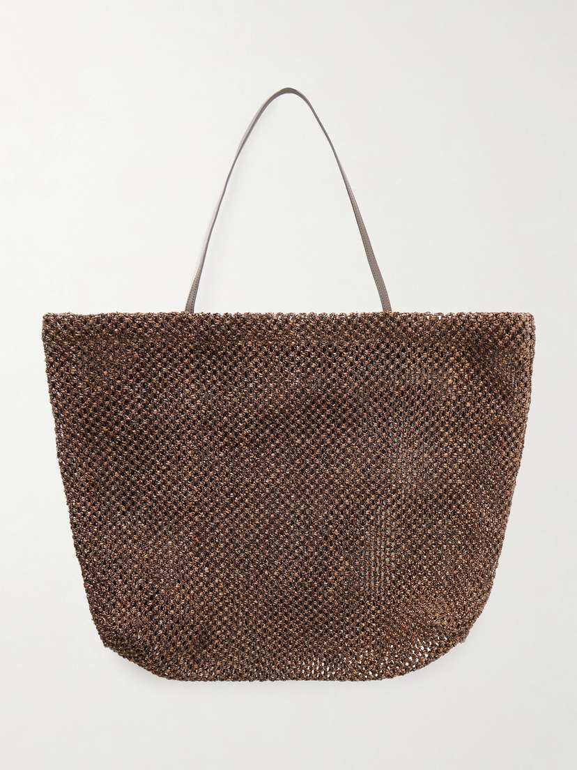 The Row Barn Leather-trimmed Raffia Tote