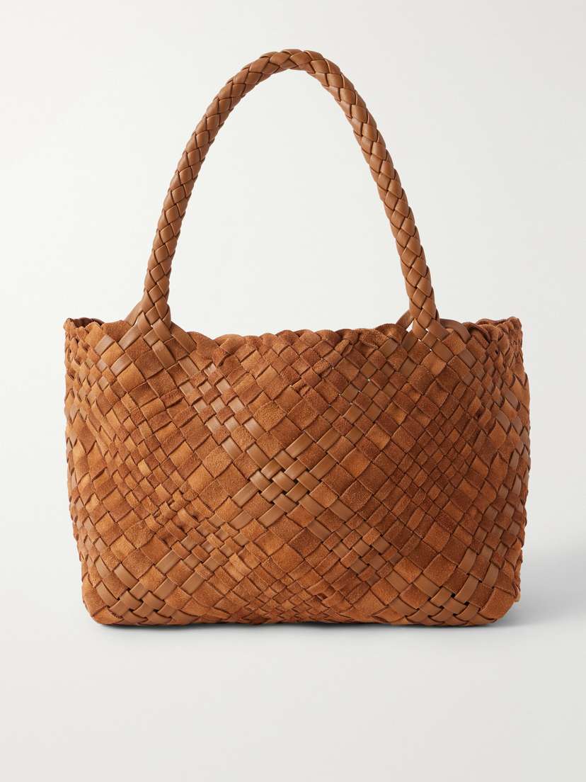 The Row Ruth Woven Leather And Suede Tote Bag