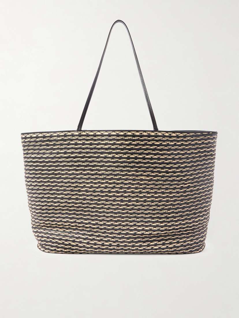 The Row Beau Large Leather And Raffia Tote
