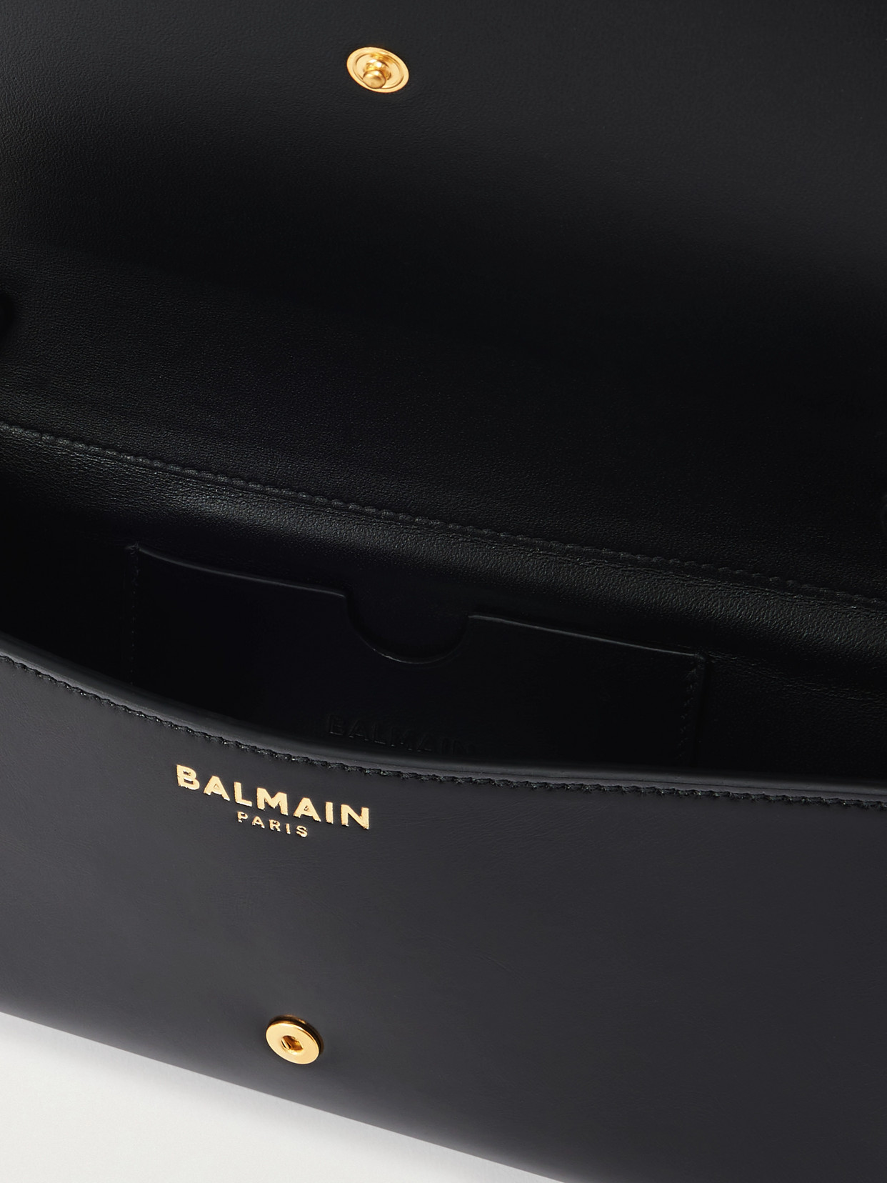 Balmain Shuffle Buckled Leather Shoulder Bag In Black