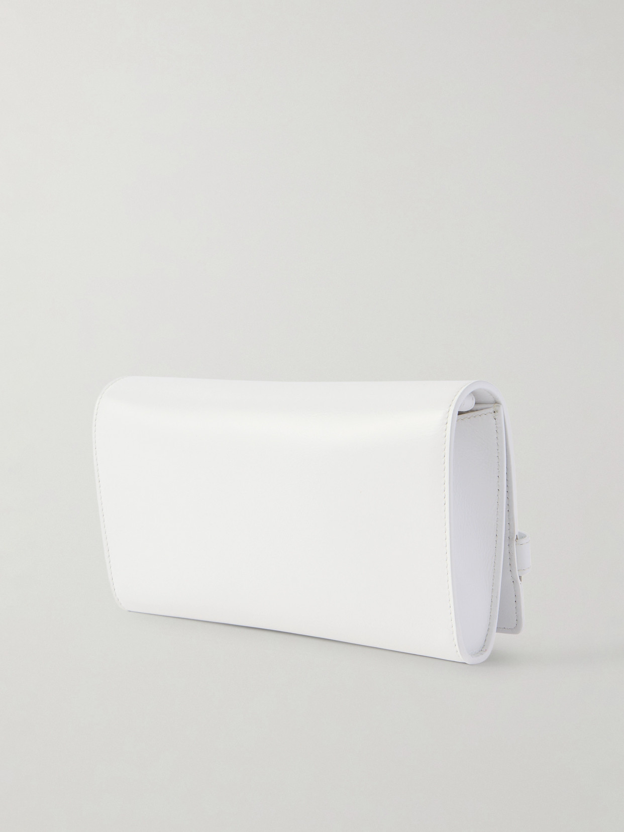 Balmain Shuffle Buckled Leather Shoulder Bag In White
