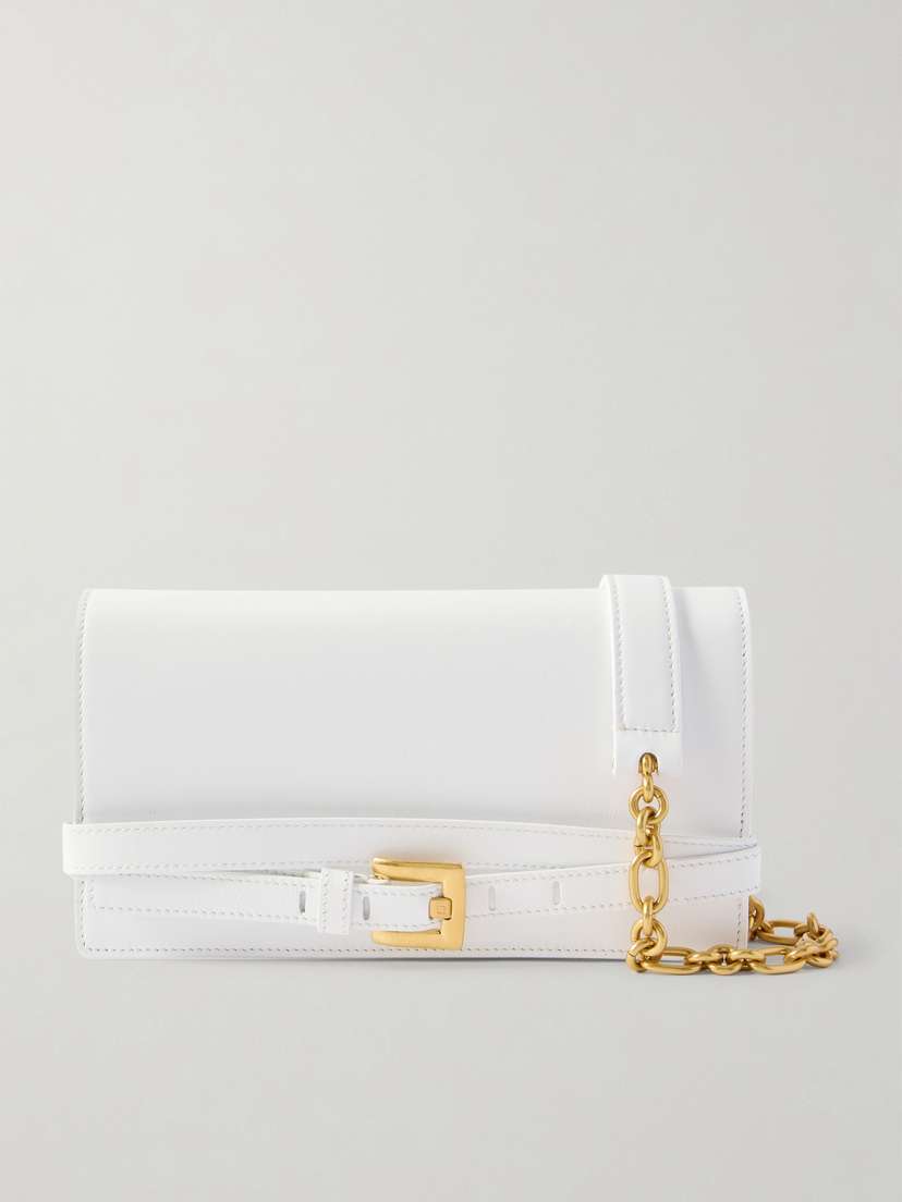 Balmain Shuffle Buckled Leather Shoulder Bag