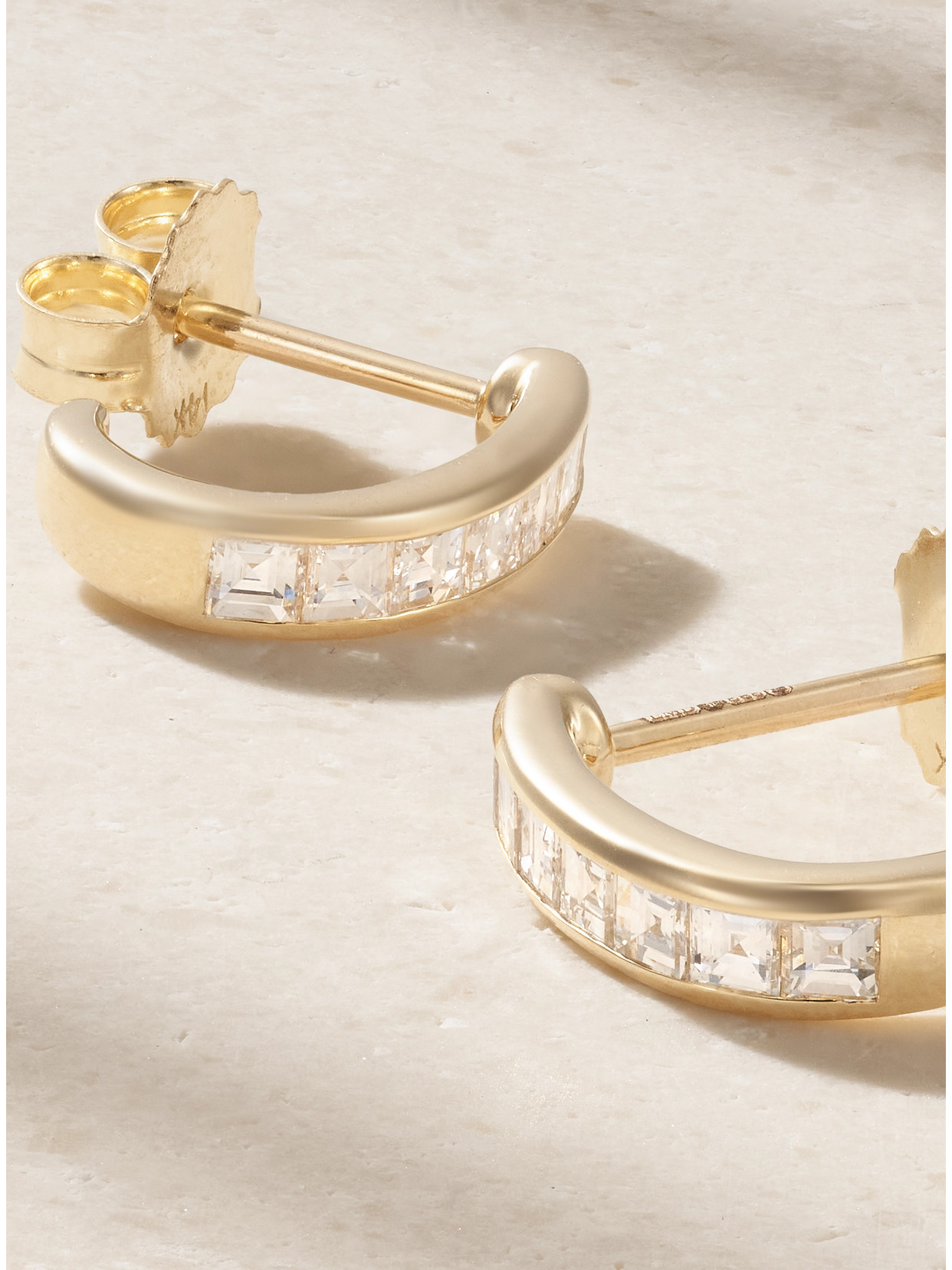 Lucy Delius Baby 14-karat Gold Diamond Hoop Earrings In Gold