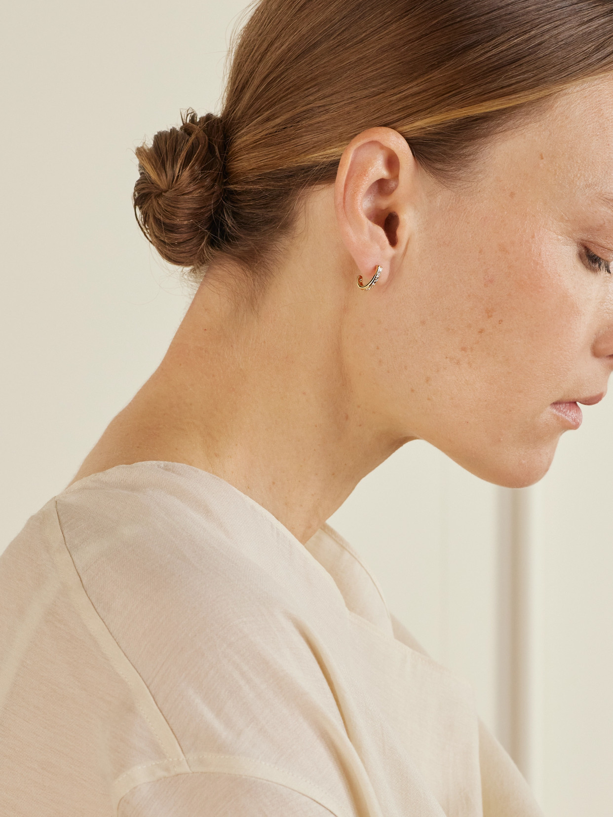 Lucy Delius Baby 14-karat Gold Diamond Hoop Earrings In Gold