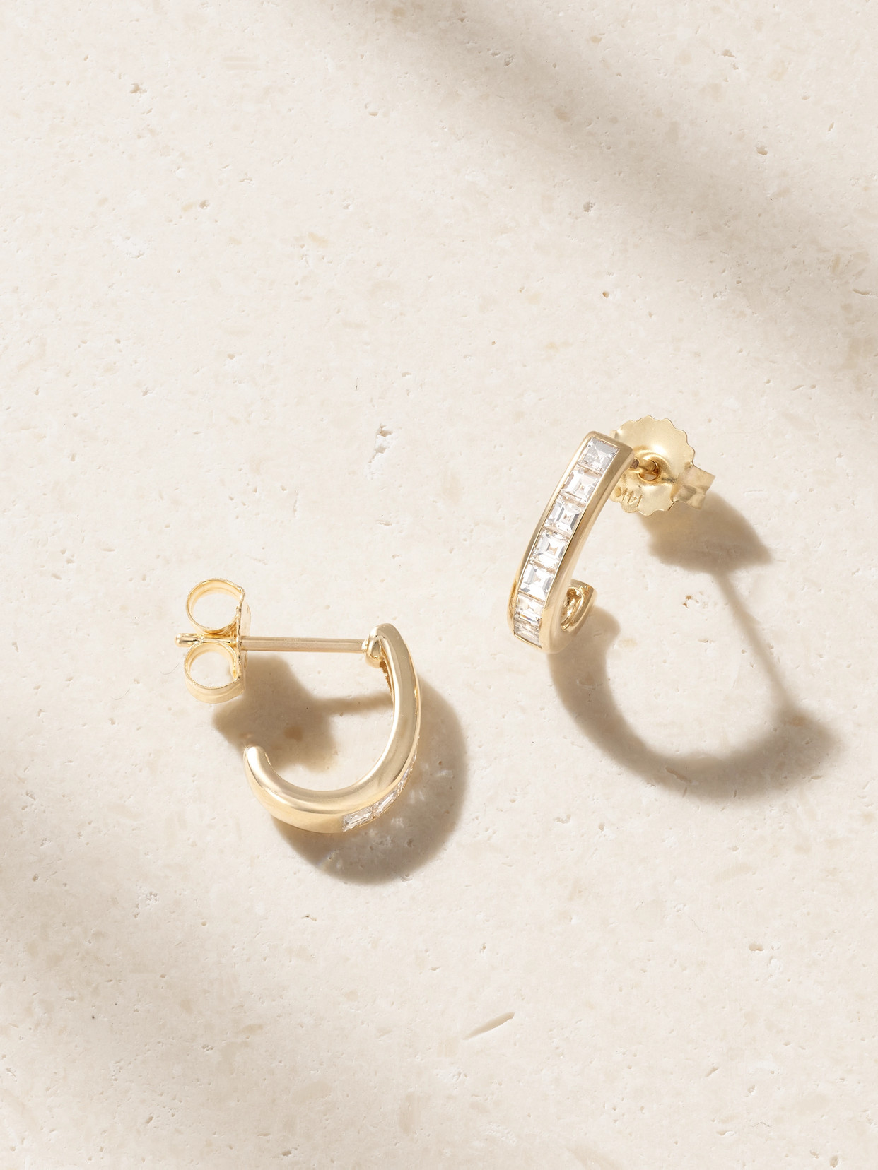 Lucy Delius Baby 14-karat Gold Diamond Hoop Earrings