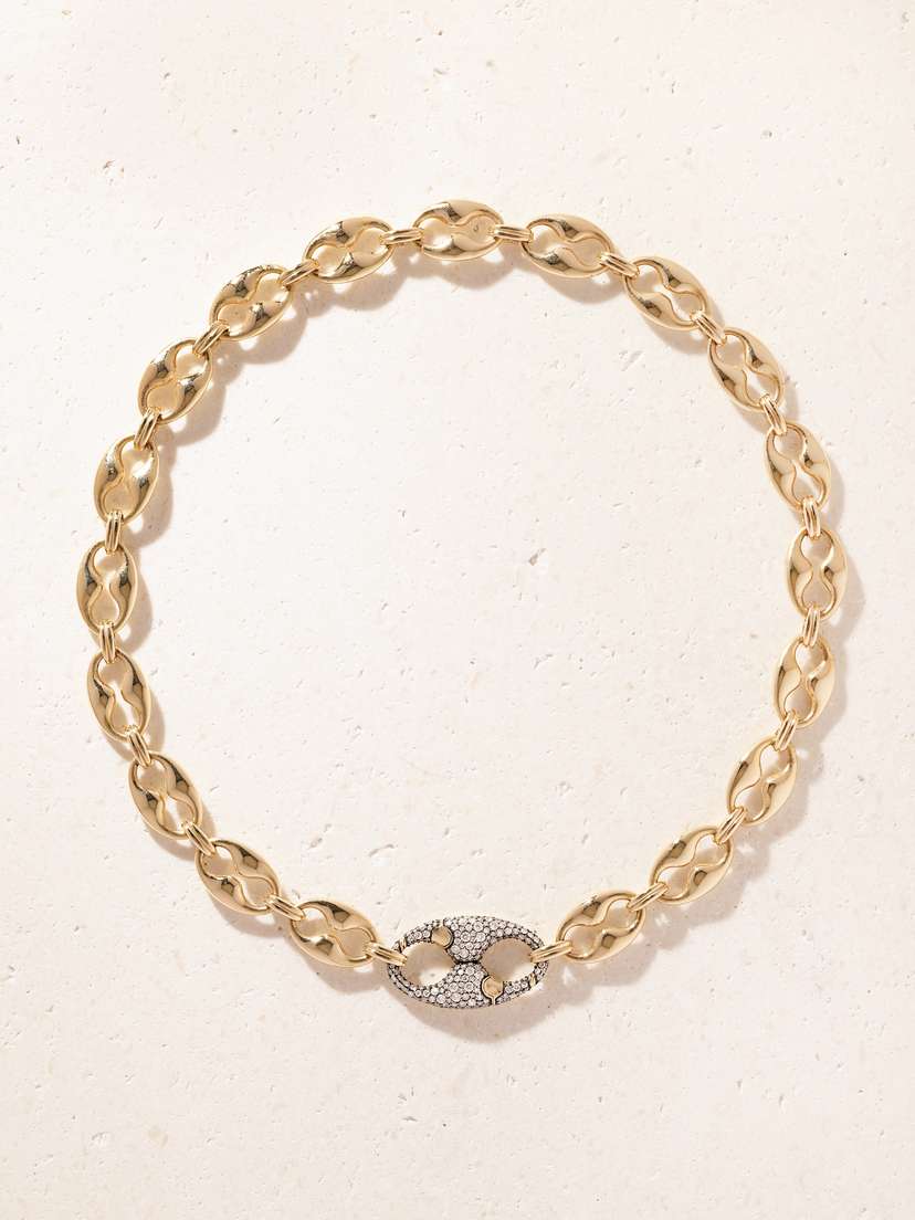 Lucy Delius Persephone 14-karat Gold Rhodium-plated Diamond Necklace