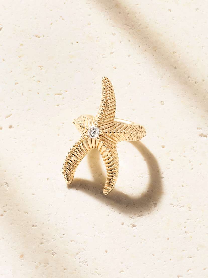 Lucy Delius Sea Star 14-karat Gold Diamond Ear Cuff