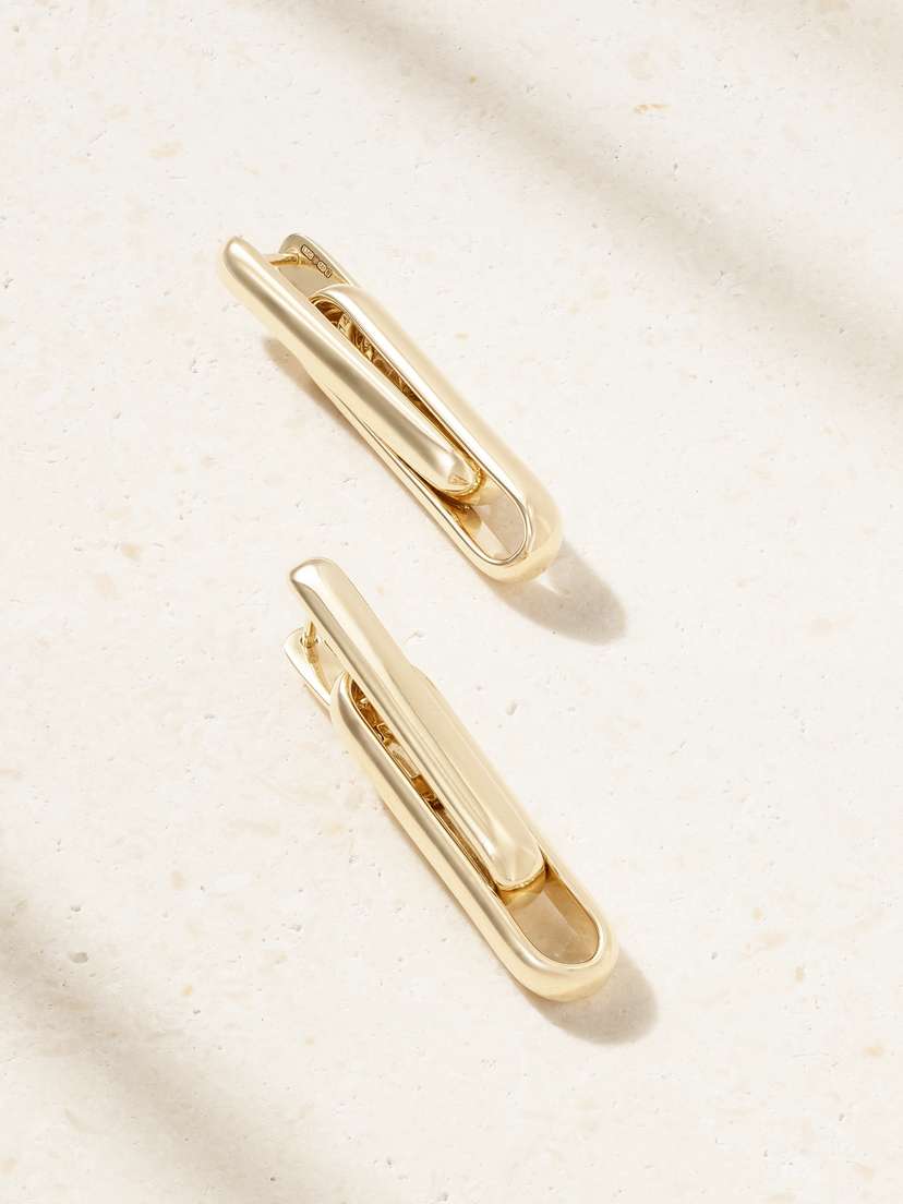 Lucy Delius Stirrup 14-karat Gold Earrings