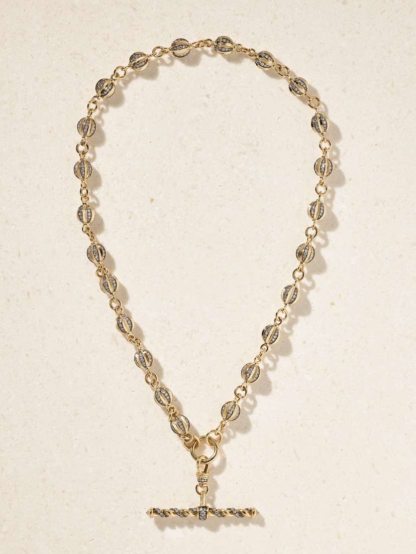 Lucy Delius Ball Breaker 14-karat Gold Diamond Necklace