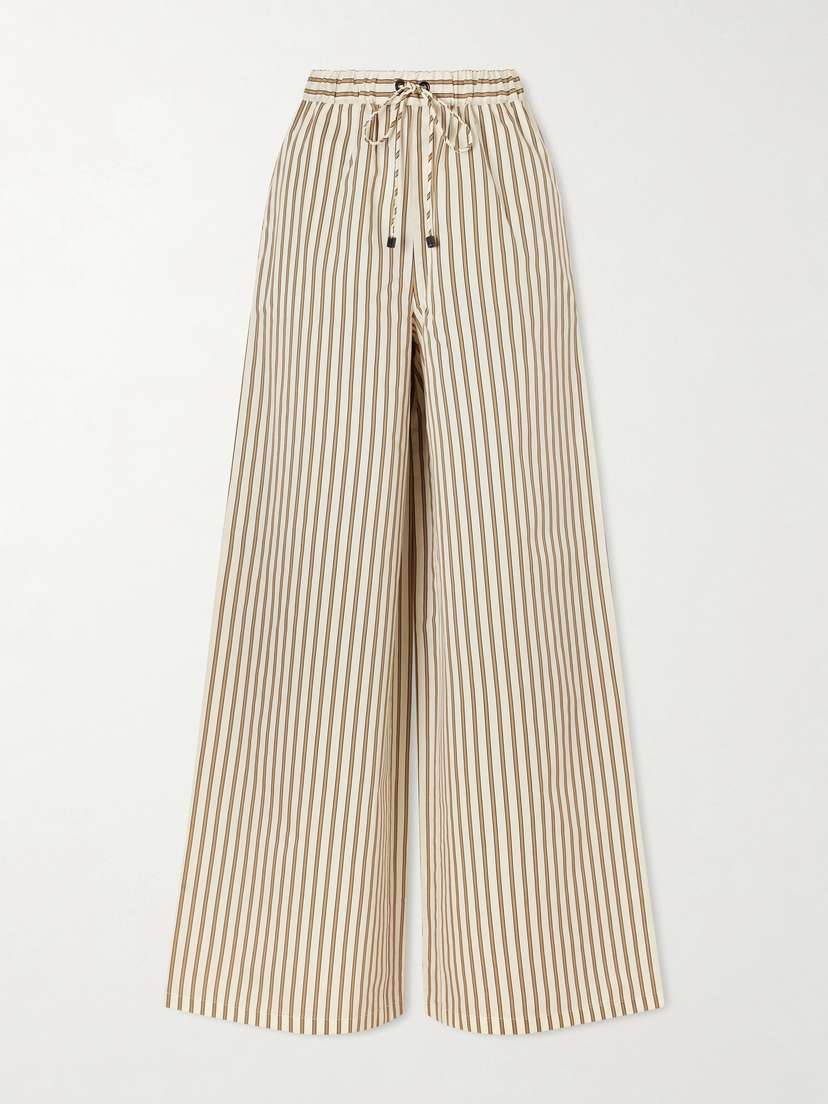 Max Mara Striped Cotton And Silk-blend Pants