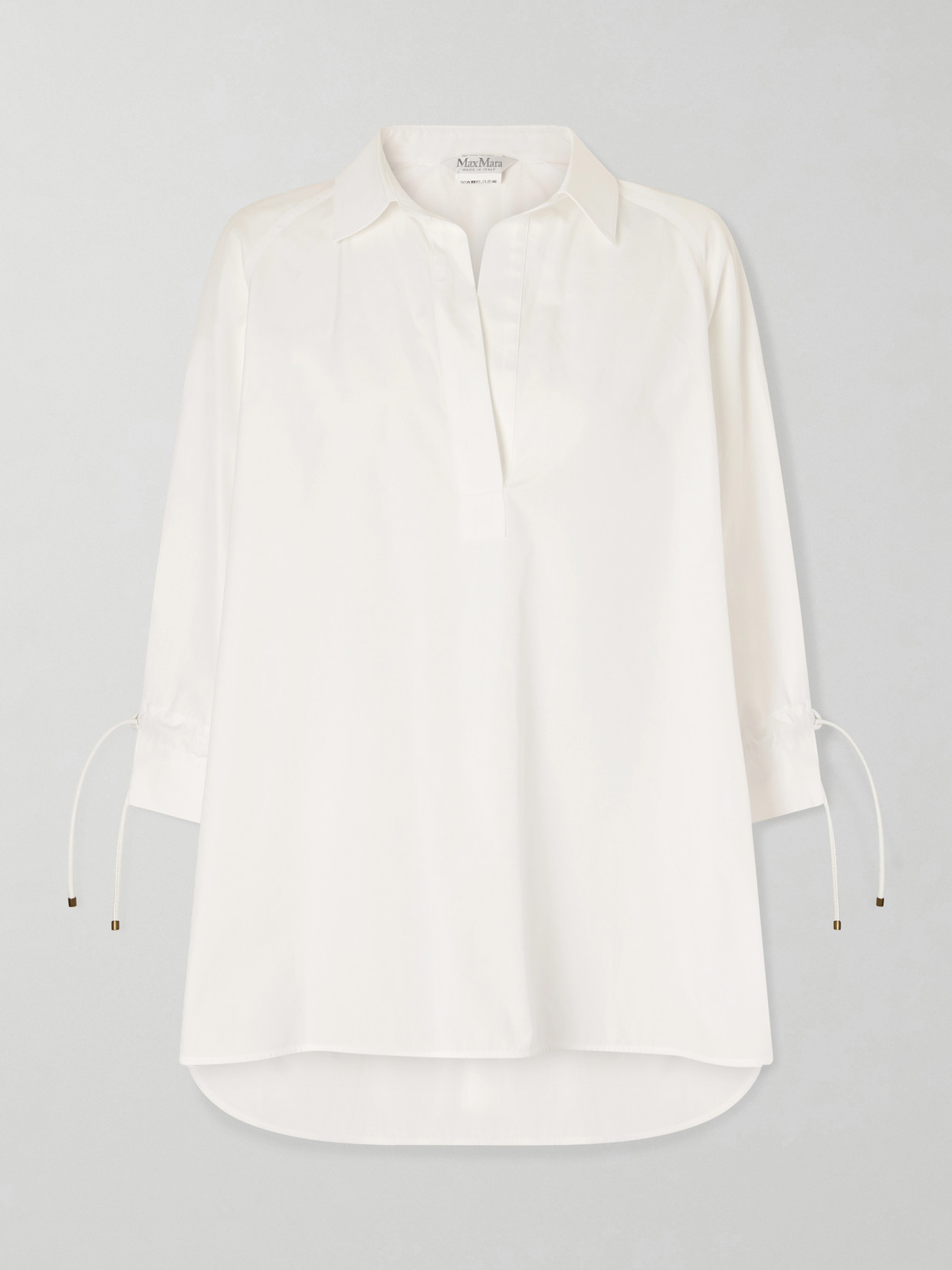 Tie-Detailed Cotton-Poplin Blouse